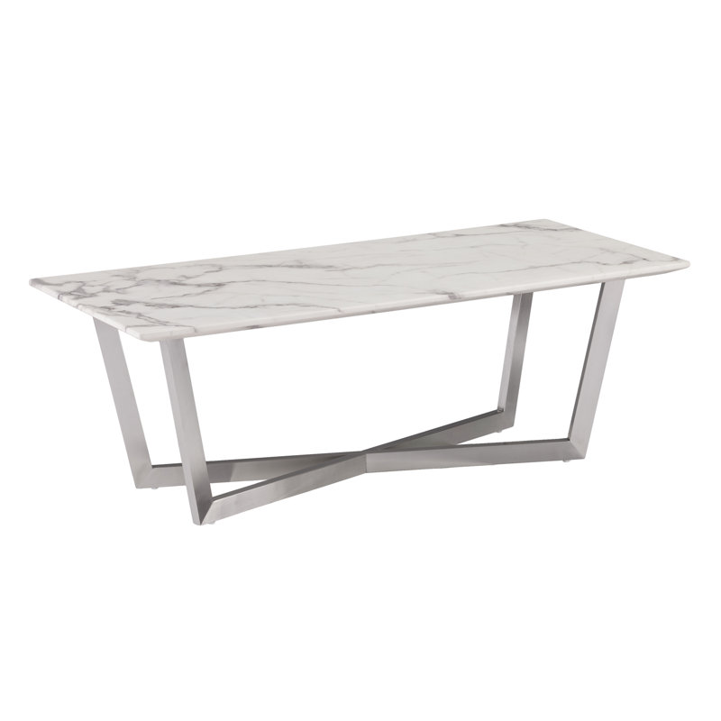 Brayden Studio Rosenbalm Faux Marble Coffee Table & Reviews Wayfair